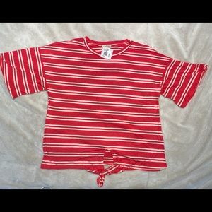Nadene West Red/White Striped Top